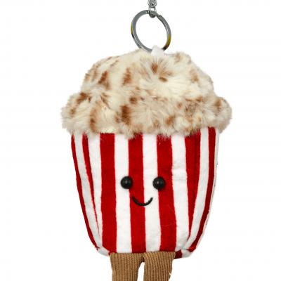 Internet Celebrant Cute Popcorn Small Bear Pendant Super Soft Plush Toy Doll with Bag Charms and Cloth Bag for Hanging