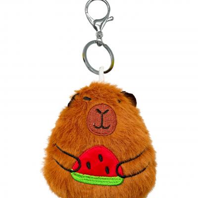 NEW Cute Cartoon Plush Capybara Bag Charms  Pendant Creative Backpack Decoration Kawaii Stuffed Animals Doll Keychain Gifts