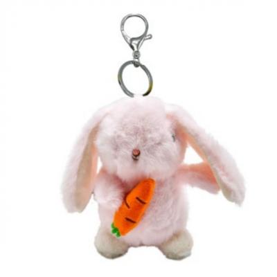 Fashion Long Ear Radish Rabbit Doll Bag Charm Cute Real Rabbit Fur Fluffy Easter Bunny Bag Pendant Girl Gift