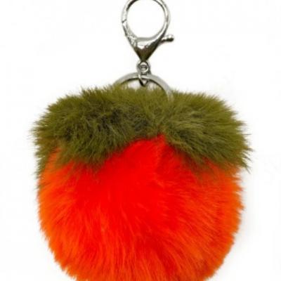 Imitation Fur Persimmon Pendant Cute Cartoon Plush Bag Pendant Cool Trendy Bag Charms Mobile Phone Accessory - 副本
