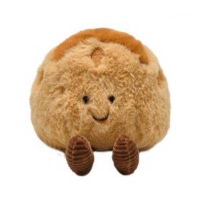 Plush Croissant Cheese Bag Charm Cute French Bread Stuffed Toy Simulation Food Backpack Pendant Doll Accessory