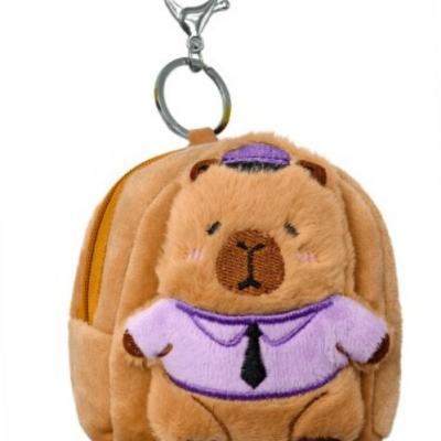 Capybara Wallet Bag Charms Cartoon Anime Toast Bread Capibara Soft Fluffy Mini Coin Purse Key Chains Cookie Plush Doll Storage Bag