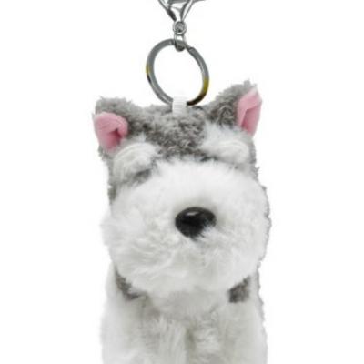 Cute Stuffed Scarf Schnauzer Bag Charms Soft Metal Pendant for School Bag or Couple Bag Small Gift Wholesale