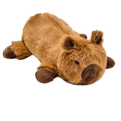 Cute Chill Capybara Plush Toy Pencil Bag Fluffy Animal Cosmetic Pouch Lazy Lying Stationery Organizer for Girls Kids Gift