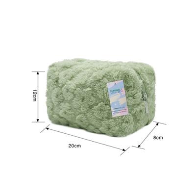 Luxury Sherpa Velvet Cosmetic Bag Professional Exquisite Plush Lattice Wash Bag