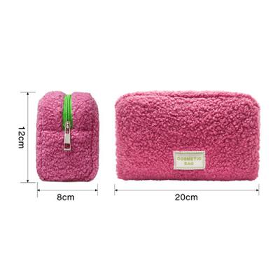 Premium Soft Teddy Fur Travel Cosmetic Bag for Women Portable and Stylish Storage Bag