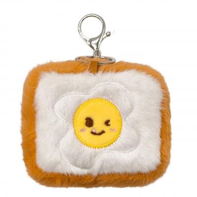 Popular Cute Simulated Breakfast Food Pendant Plush Doll Keychain Hamburger Chicken Leg Bread Creative Bag Charm