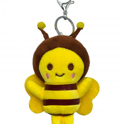 Bee Plush Stuffed bag charm Cartoon Animal Honeybee Cute Mini Dolls Soft Decor Figure for Children Kid Beautiful Gift