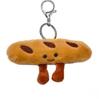 Cute Kawaii Plush French Bread Croissant Keychain Toys Croissants Roll Bread Plushie Doll Simulation Food Keychains Bag Charm 