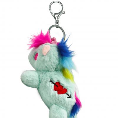 Rainbow Pony Keychain bag charm Plush Doll Cute Doll Car Metal Keychain Bag Hanging Accessories Promotion Gift Pp Cotton New 